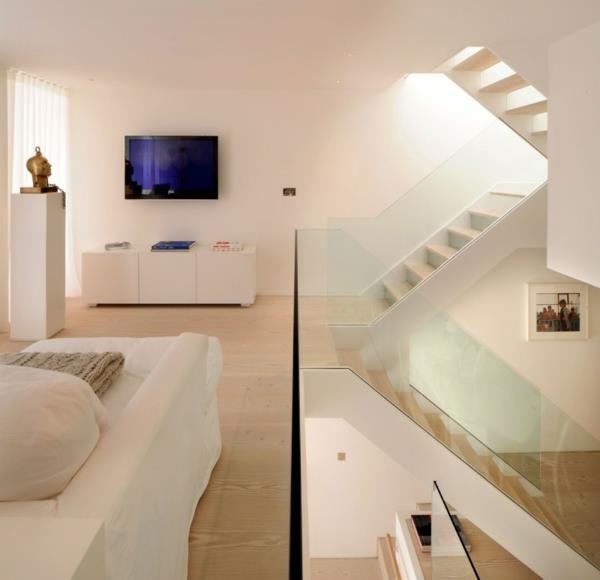 design d'intérieur dans un style scandinave élégant garde-corps d'escalier en verre