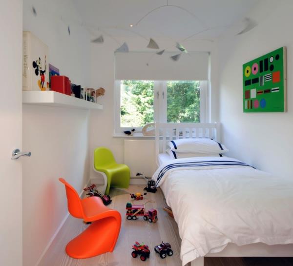 design d'intérieur en fauteuil pour enfants de style scandinave en citron vert et orange