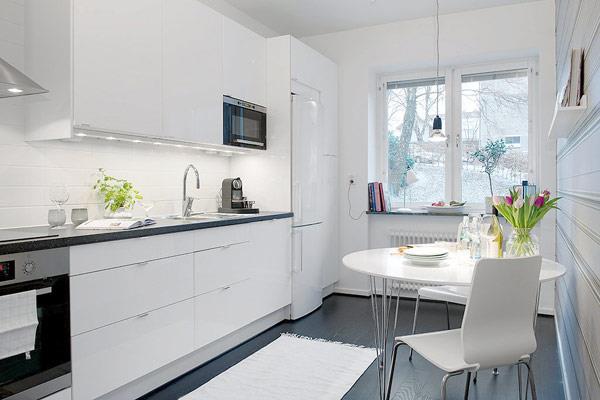 design d'intérieur appartement plat suède cuisine salle à manger