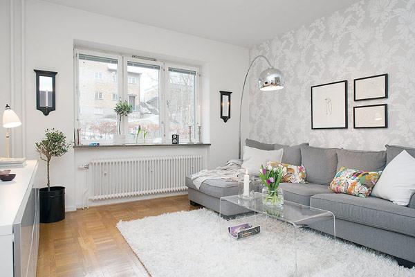 maison design plat appartement suède blanc gris clair