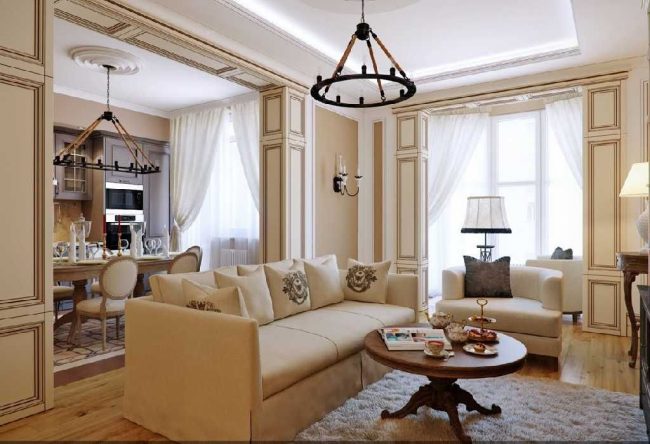 Класически италиански стил в интериора на хола
