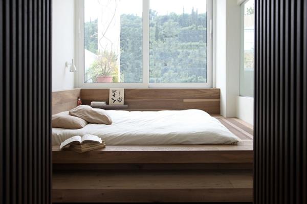 japonais décor meubles blanc brillant chambre
