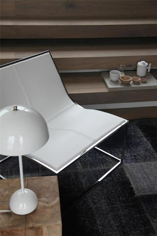 Lampe de table chaise d'ameublement japonais blanc brillant