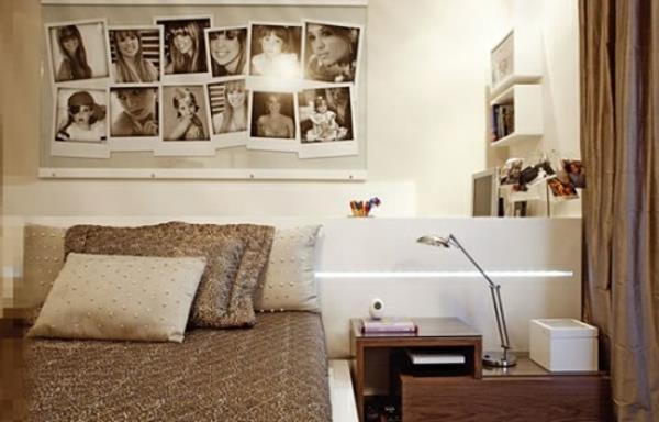 Ambiance chaleureuse jeune chambre design moderne marron