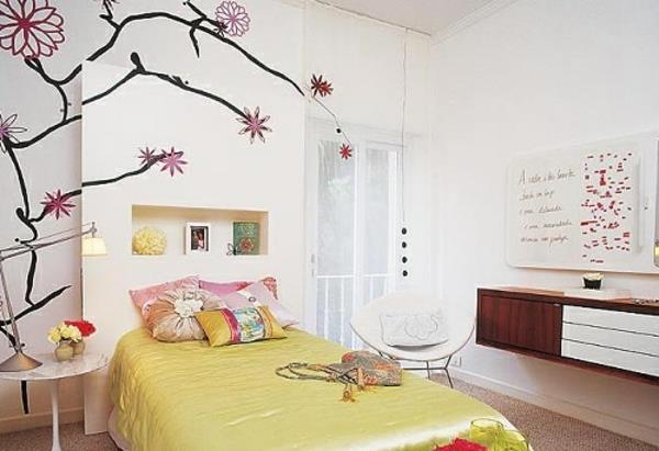 couvre-lit jaune chambre design moderne nature