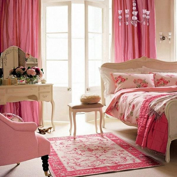 rideaux chambre design moderne rose