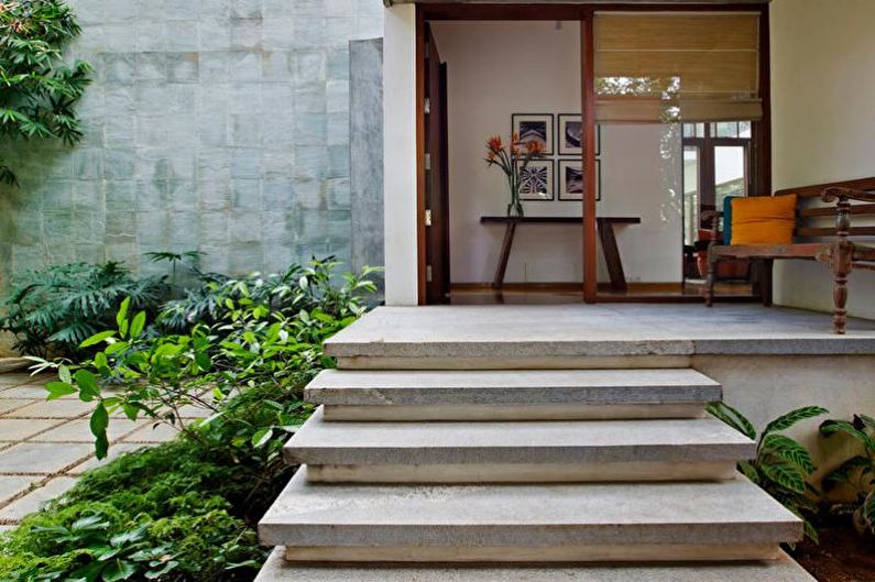 Dekorace betonové verandy pro soukromý dům - fotografie
