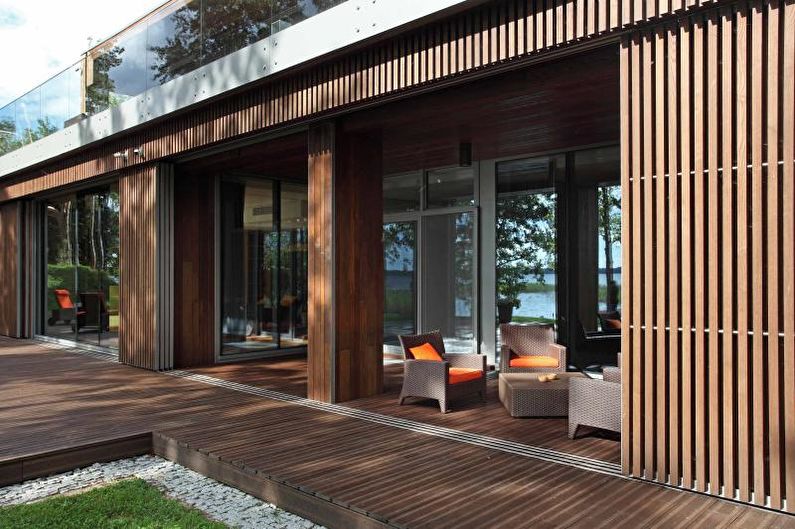 Výroba verandy ve formě terasy pro soukromý dům - fotografie