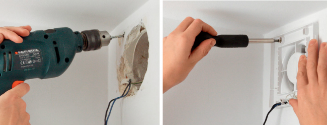 Ventilátor lze nainstalovat ručně, ale je lepší nechat to na odborníky.