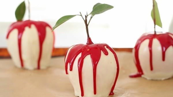 kandyzowane jabłka pomysły na przepisy świąteczne słodycze czerwone białe