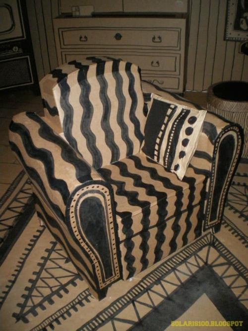 carton décoration proposition chambre original chevet fauteuil