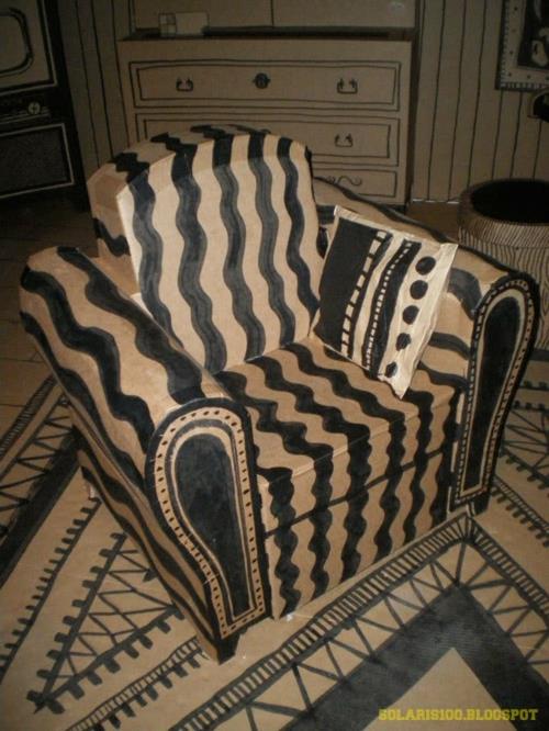 carton décoration proposition chambre original chevet fauteuil