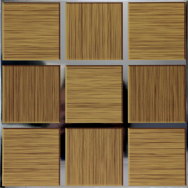 كاسيت سقف Caveen 300x300 H005 مرآة + تأثير الخشب