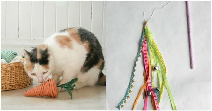 majsterkować zabawki dla kota z tkaniny
