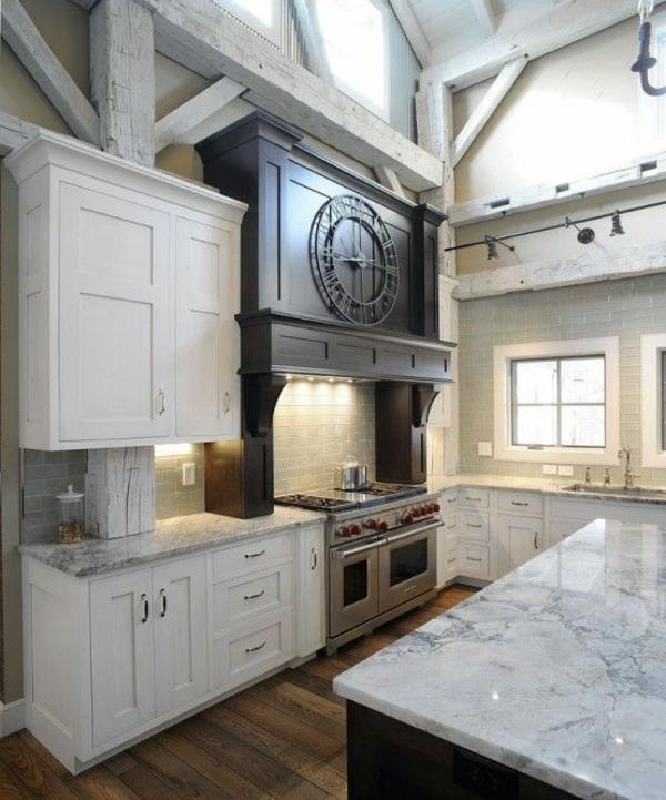 conceptions de cuisine armoires de cuisine blanches comptoirs en marbre