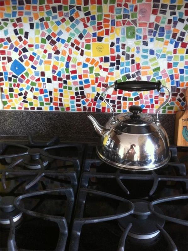 Carrelage de cuisine Carrelage de mur Carrelage de mosaïque de couleur Carrelage de mur arrière coloré Cuisine