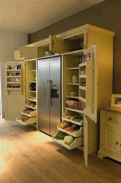 pomysły kuchenne szuflady na warzywa i chleb