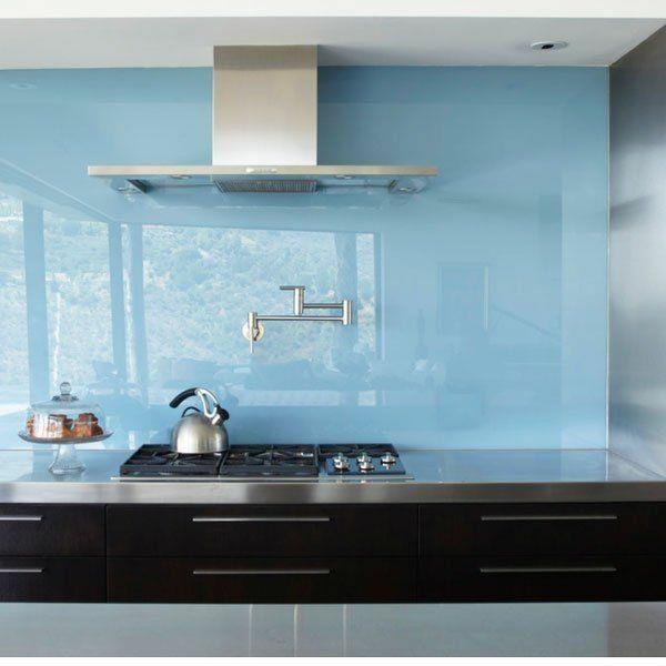 paroi arrière de cuisine en verre paroi arrière de cuisine plexiglas bleu clair