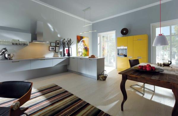 couvrir les armoires de cuisine avec des accents jaunes en aluminium renouveler les façades de cuisine