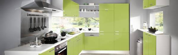 les armoires de cuisine recouvrent les façades de cuisine d'un film vert mat Renew façades de cuisine