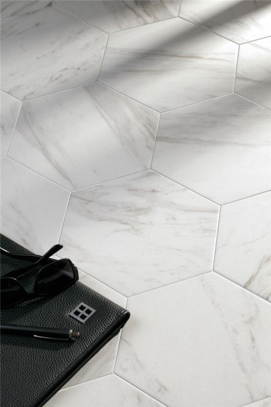 carreaux de céramique exemples d'intérieur vivant marbre noir et blanc