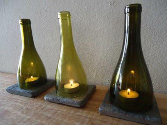 idées de bougeoirs idées d'artisanat pour adultes bouteilles en verre bougies chauffe-plat