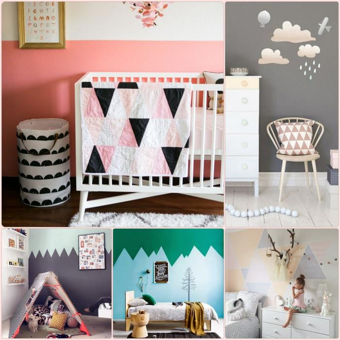 couleur de mur de chambre d'enfant design de chambre de bébé design de mur bicolore