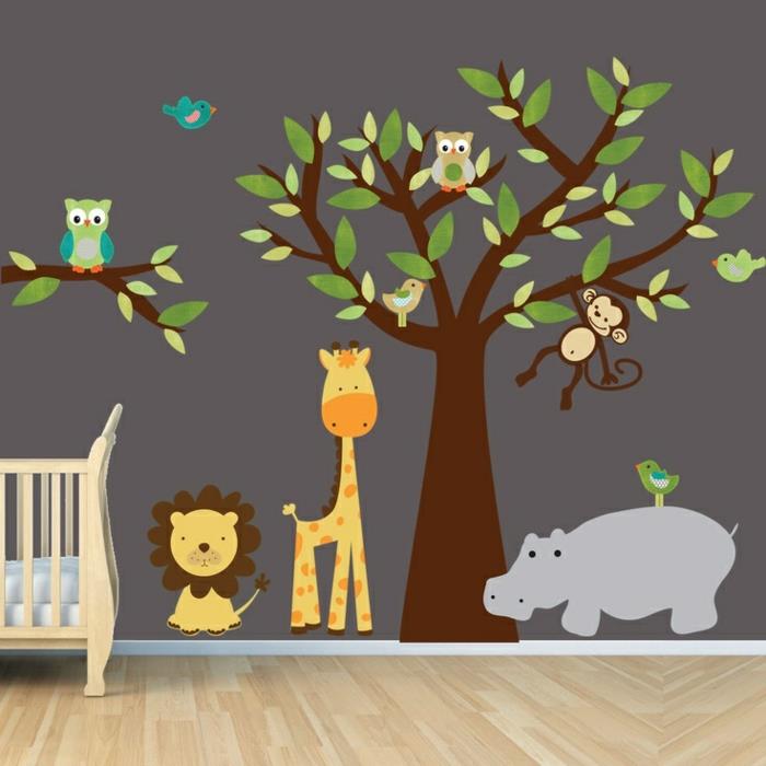 peinture murale chambre d'enfant chambre bébé avec stickers muraux