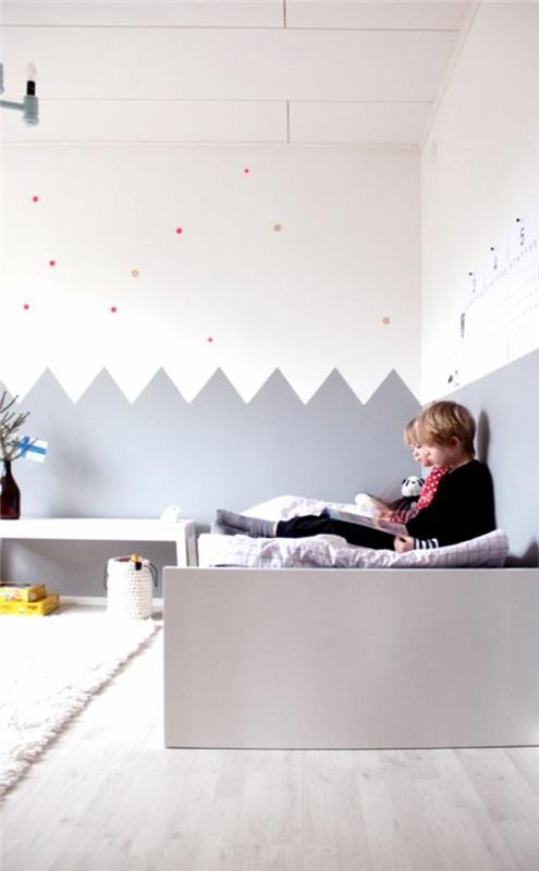 couleur de mur de chambre d'enfant chambre d'enfant design mur de lit bébé design gris blanc