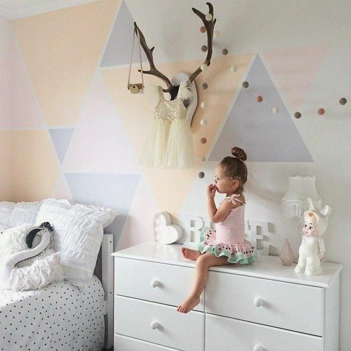 couleur de mur de chambre d'enfant conception de mur de chambre d'enfant géométrie de conception