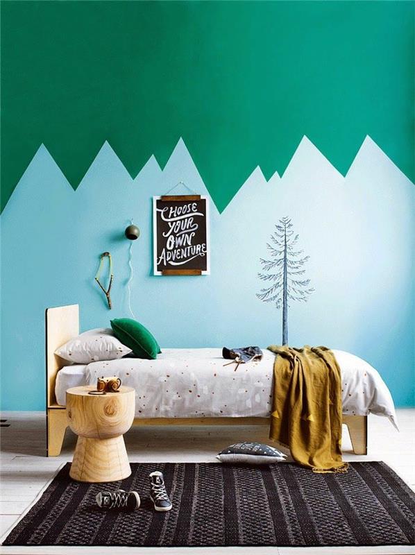 Peinture murale pour chambre d'enfant Design mural pour chambre d'enfant Couleurs vertes