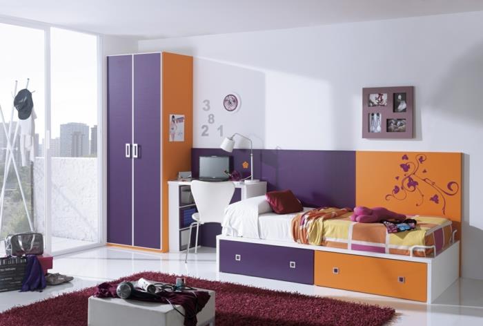 projekt pokoju pokój dziecięcy meble łóżeczko dywan kolorowe wnętrze