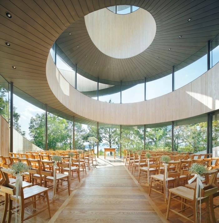 église mariage ruban chapelle hiroshi nakamura japon architecture rond organique
