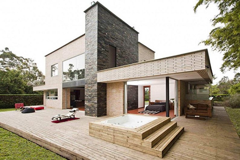 Идеи за оформление на тухлени къщи - Модерен минимализъм в тухлена къща