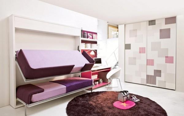 łóżko składane łóżko piętrowe okrągły brązowy miękki dywan meble do pokoju dziecięcego,