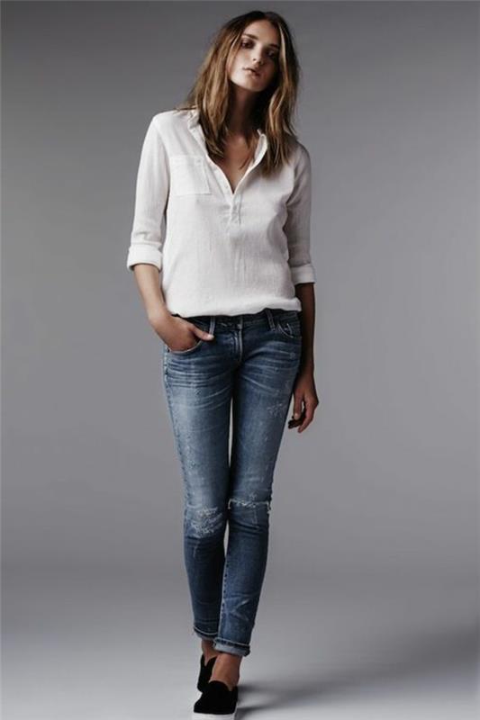 vêtements printemps jeans chemisier combiner