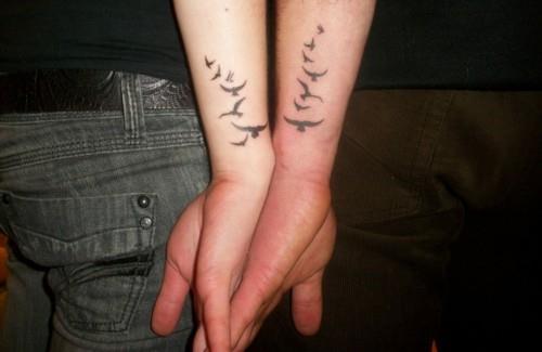 petits tatouages ​​hommes partenaires tatouage oiseaux