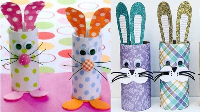 faire du papier toilette avec des enfants faire vos propres décorations de Pâques lapins de Pâques