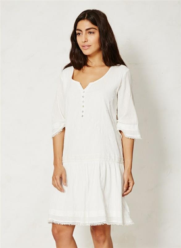 odzież ekologiczna bawełna organiczna biała sukienka braintreeclothing