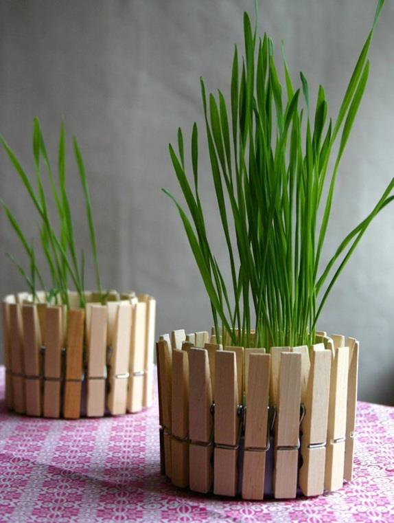 boîtes de conserve pinces à linge idées d'artisanat pour adultes petit pot de fleurs