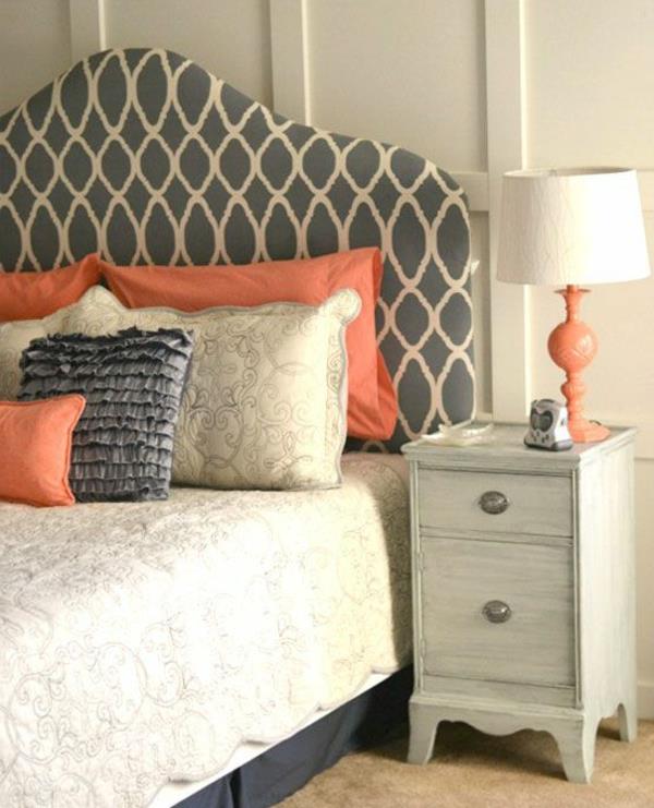 tête de lit tapisserie d'ameublement à côté des idées de décoration de table pour la chambre à coucher
