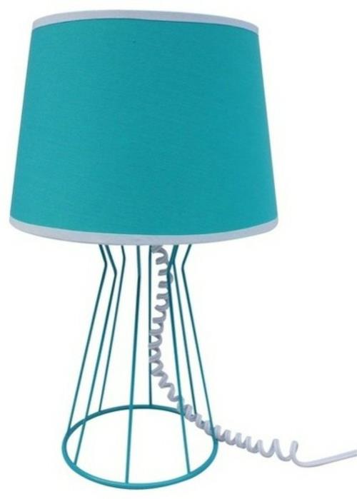 niedrogie akcesoria dekoracyjne żywe pomysły lampa stołowa turkusowa