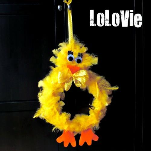 couronne de poulet jaune pâques bricolage