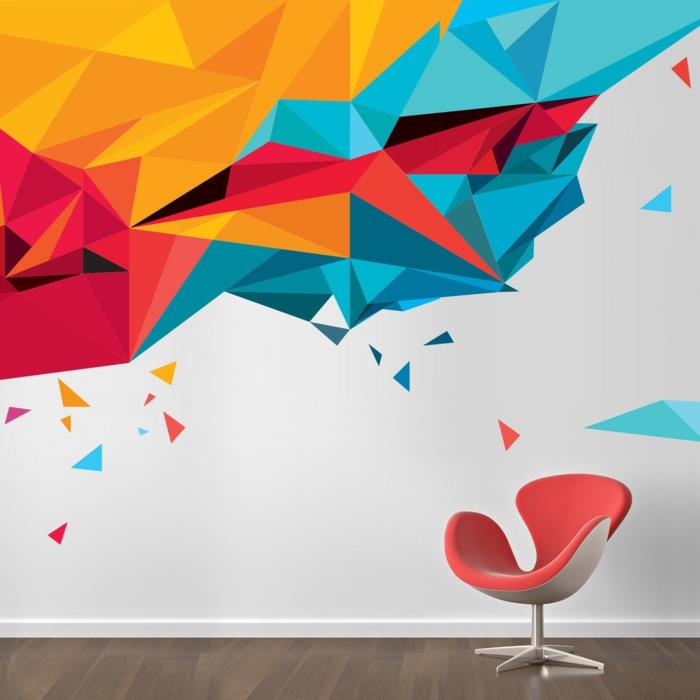 design mural créatif design mural design couleur triangles style grafity