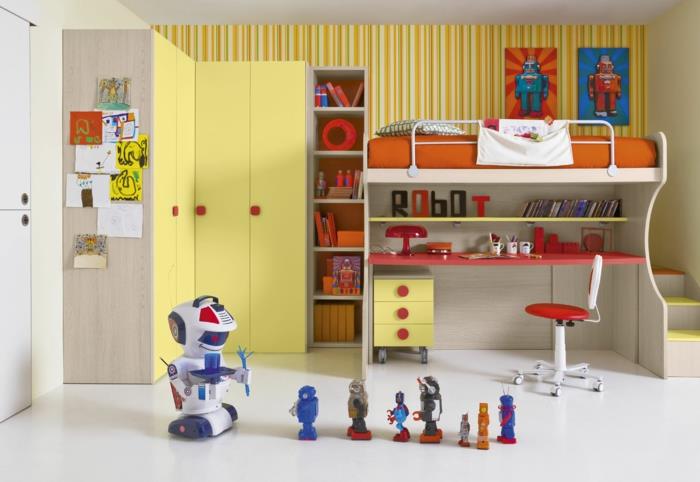 design mural créatif design mural design couleur rayures jaunes chambre d'enfants