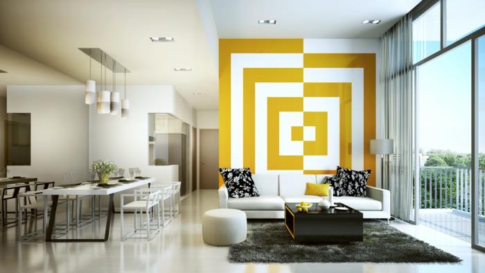 conception de mur créatif conception de mur conception de couleurs couleurs similaires effet 3d jaune