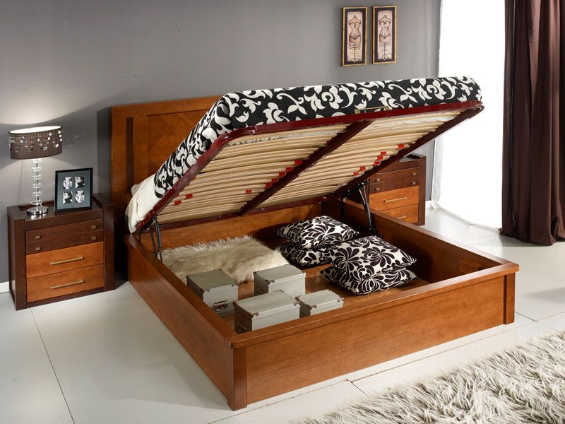 Elegantní postel s prostorným plátěným boxem a zvedacím mechanismem