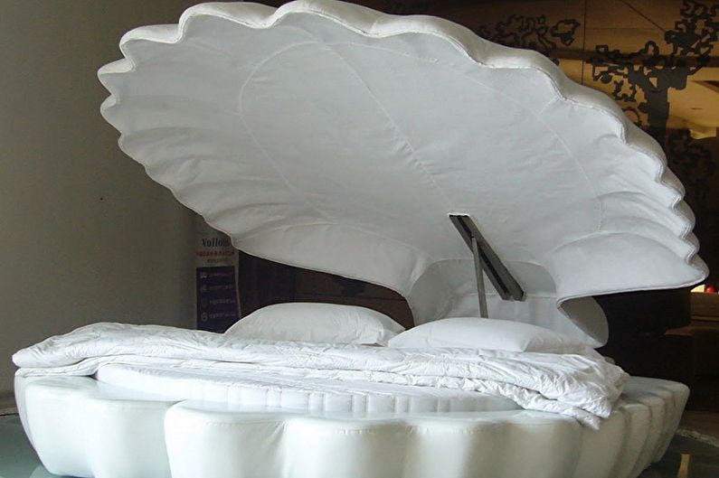 Typy kulatých postelí v ložnici - kulatá umyvadlo