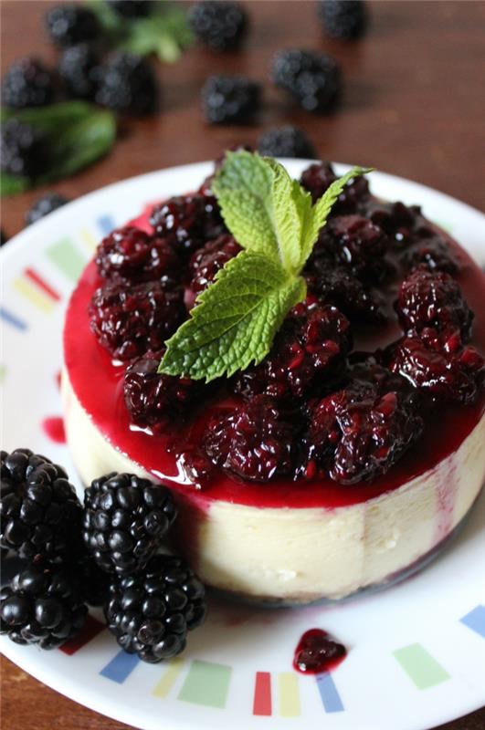 cheesecake sans fond petite confiture de mûres