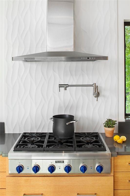 cuisine mur arrière inhabituel texture blanc élégant